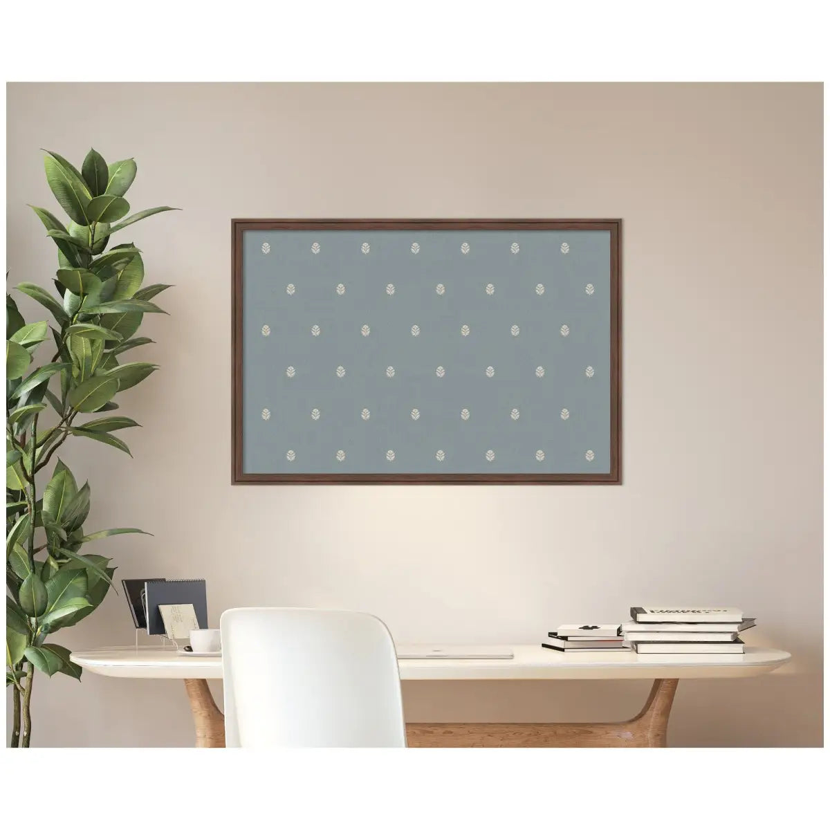 Bulletin Board - Blue Botanical Block Print - Pinboard - kateandlaurel