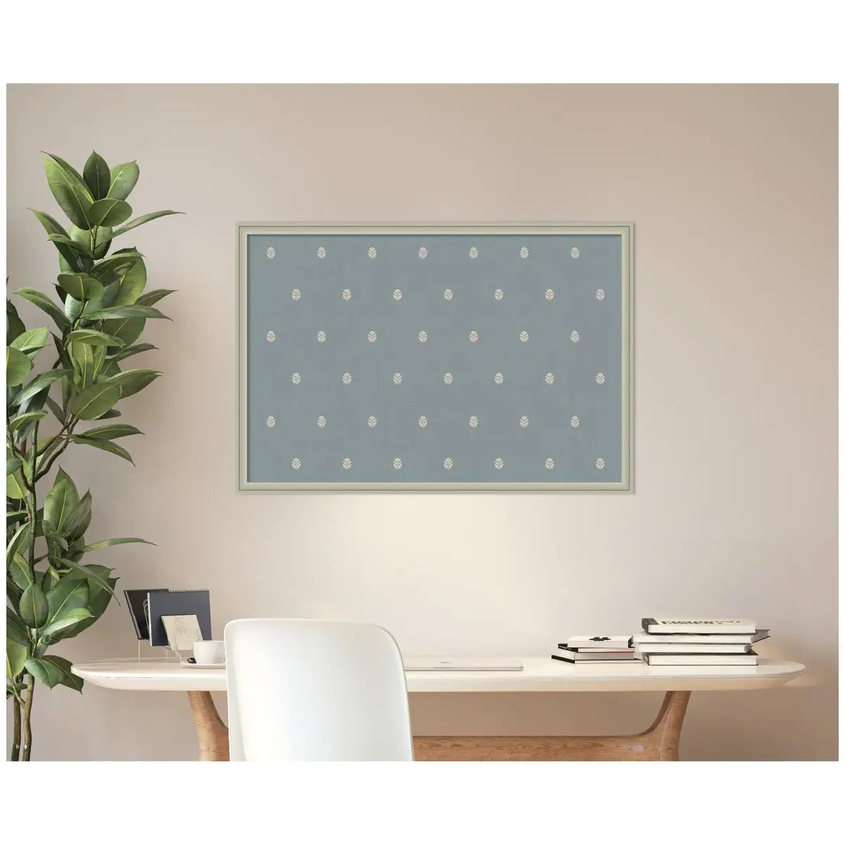 Bulletin Board - Blue Botanical Block Print - Pinboard - kateandlaurel