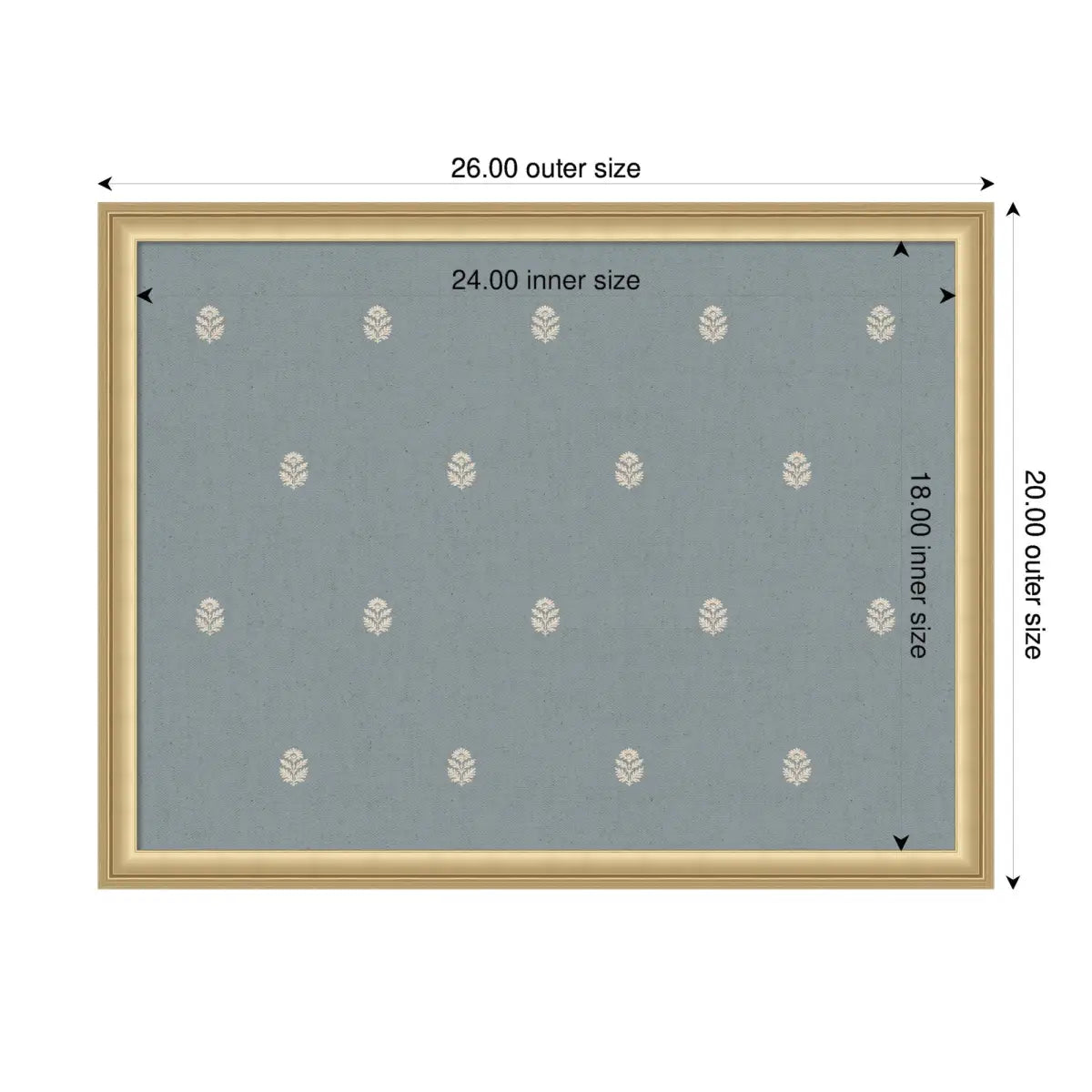 Bulletin Board - Blue Botanical Block Print - Pinboard - kateandlaurel