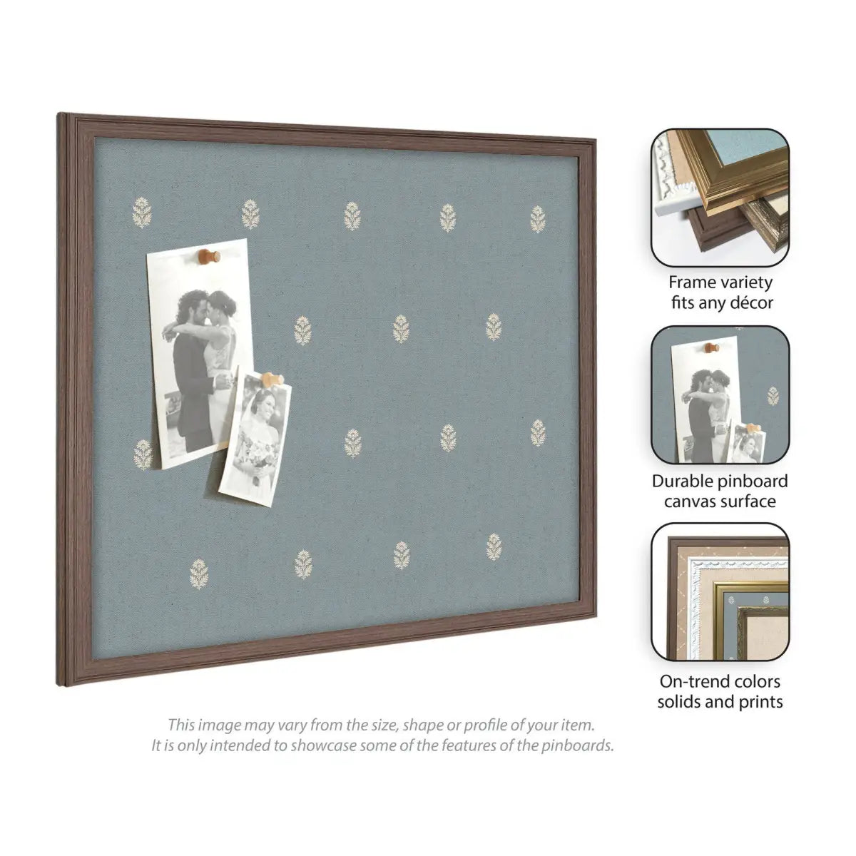 Bulletin Board - Blue Botanical Block Print - Pinboard - kateandlaurel