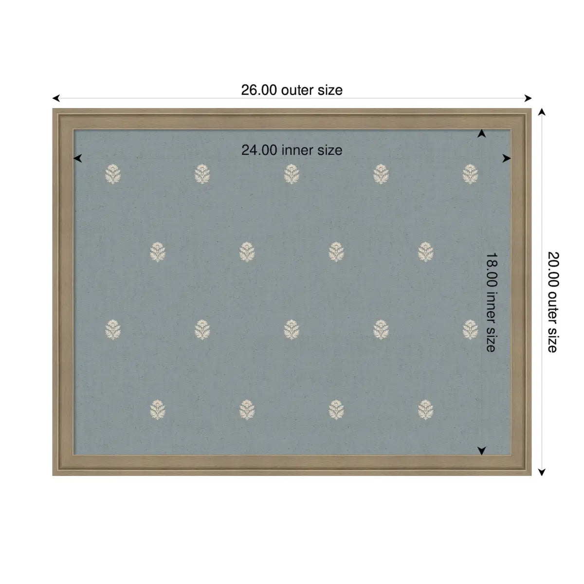 Bulletin Board - Blue Botanical Block Print - Pinboard - kateandlaurel