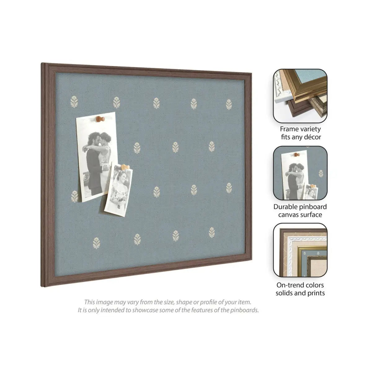 Bulletin Board - Blue Botanical Block Print - Pinboard - kateandlaurel