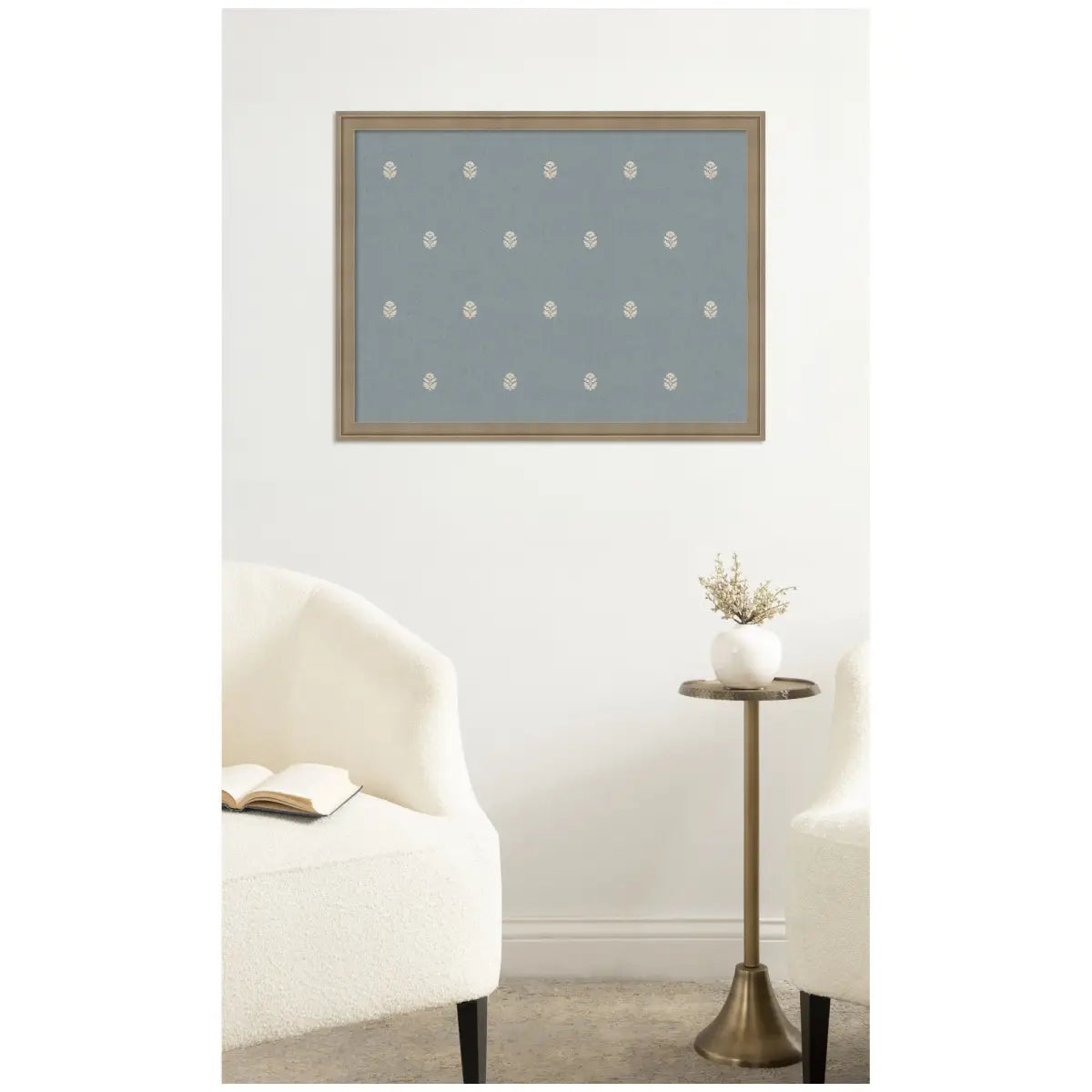 Bulletin Board - Blue Botanical Block Print - Pinboard - kateandlaurel