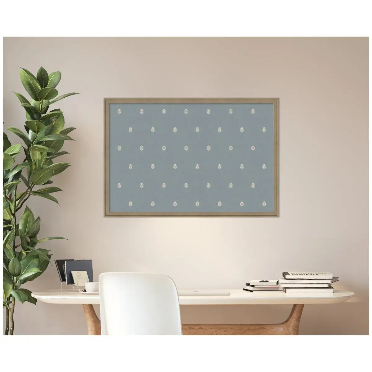 Bulletin Board - Blue Botanical Block Print - Pinboard - kateandlaurel