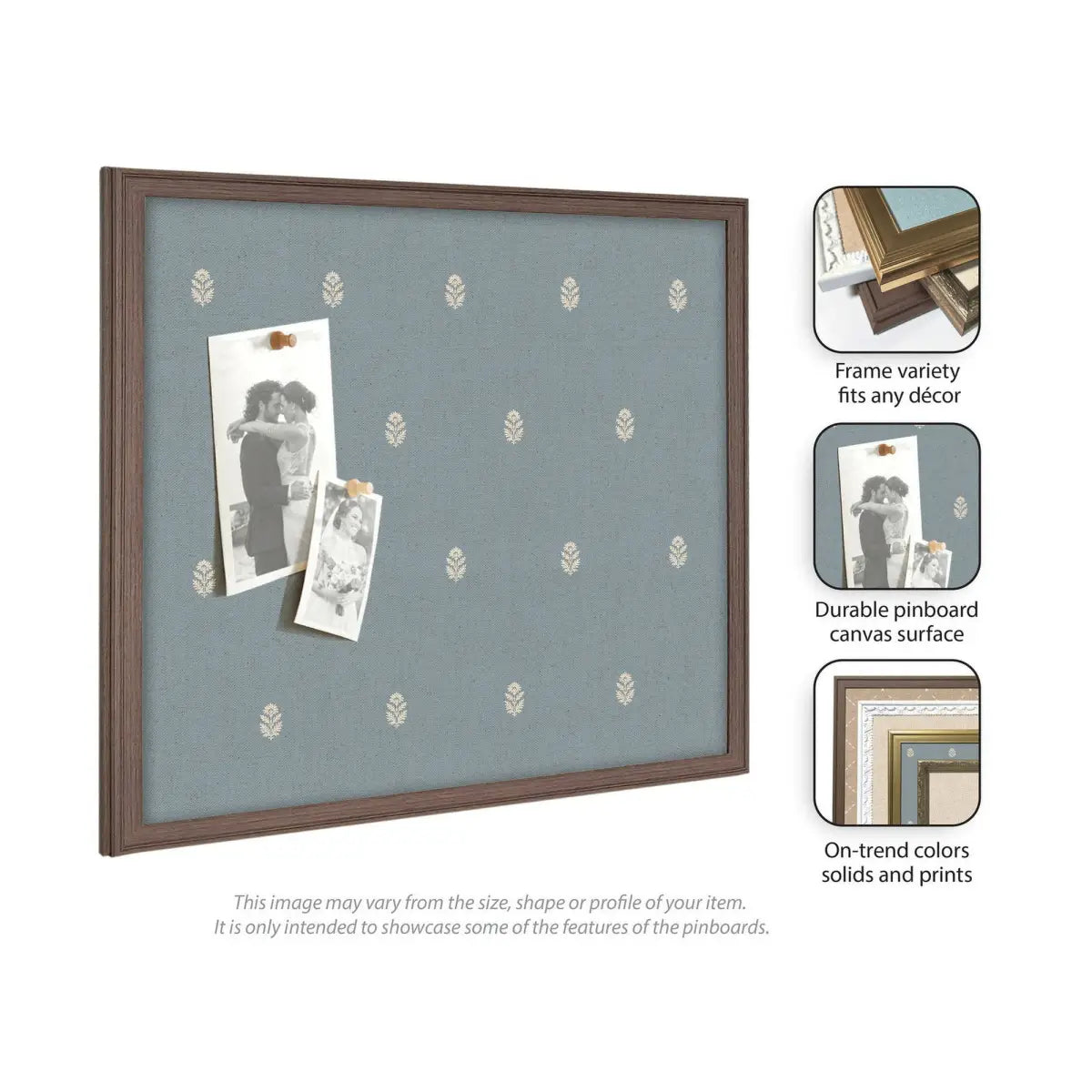 Bulletin Board - Blue Botanical Block Print - Pinboard - kateandlaurel