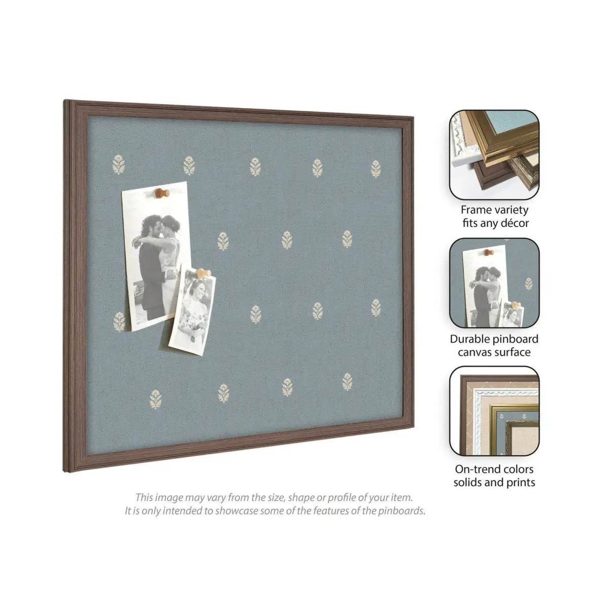 Bulletin Board - Blue Botanical Block Print - Pinboard - kateandlaurel