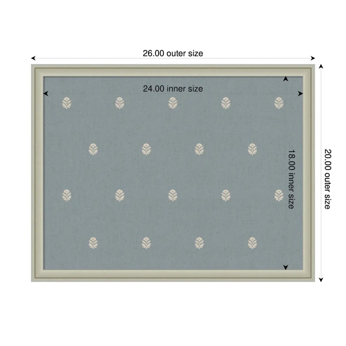 Bulletin Board - Blue Botanical Block Print - Pinboard - kateandlaurel