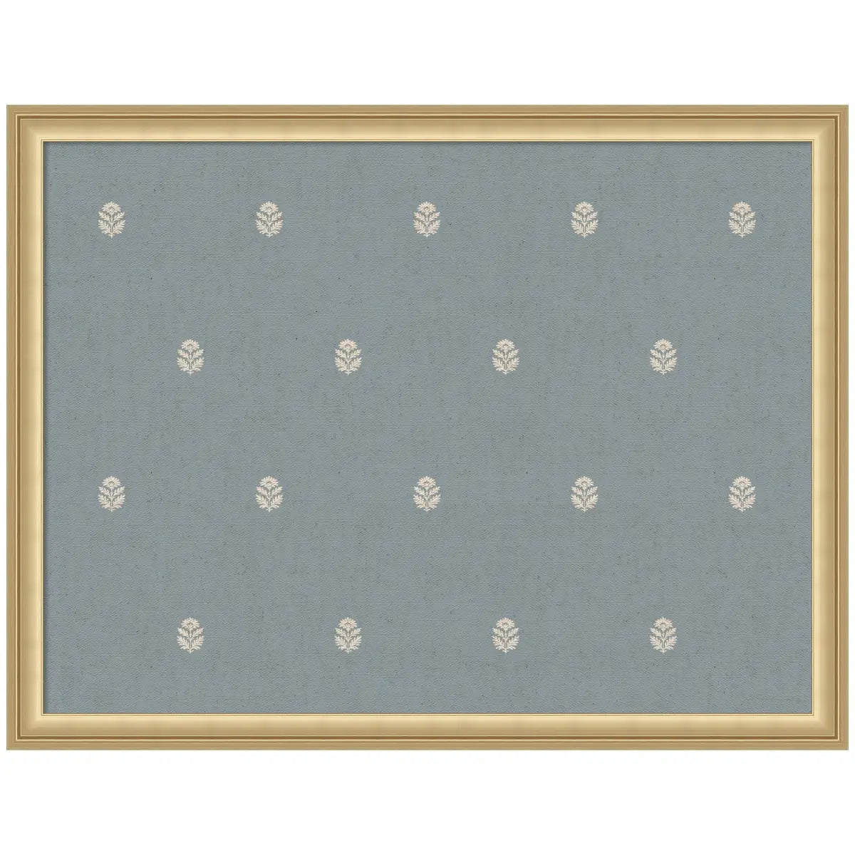 Bulletin Board - Blue Botanical Block Print - Pinboard - Florence Gold / 26x20 - kateandlaurel