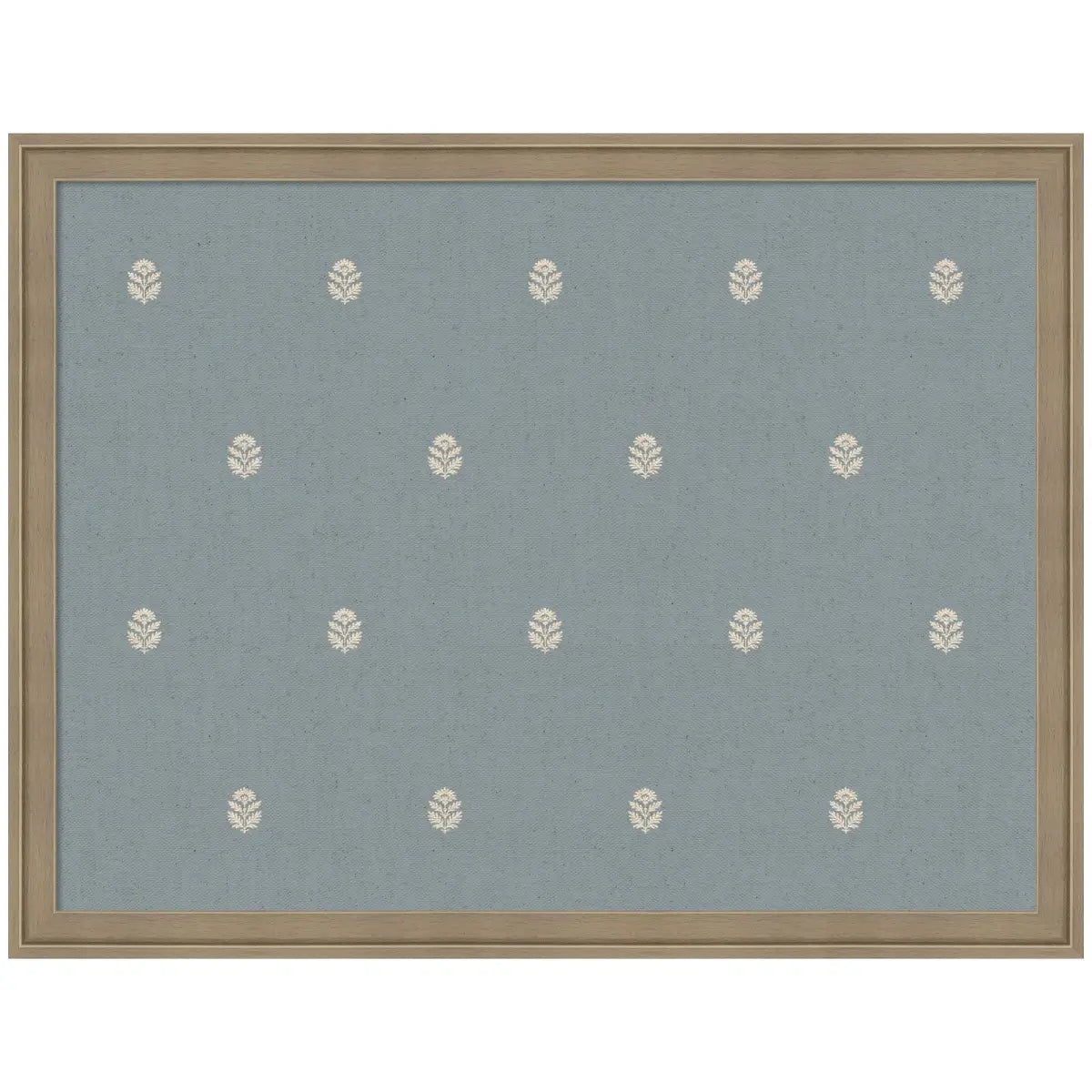 Bulletin Board - Blue Botanical Block Print - Pinboard - Florence Light Brown / 26x20 - kateandlaurel