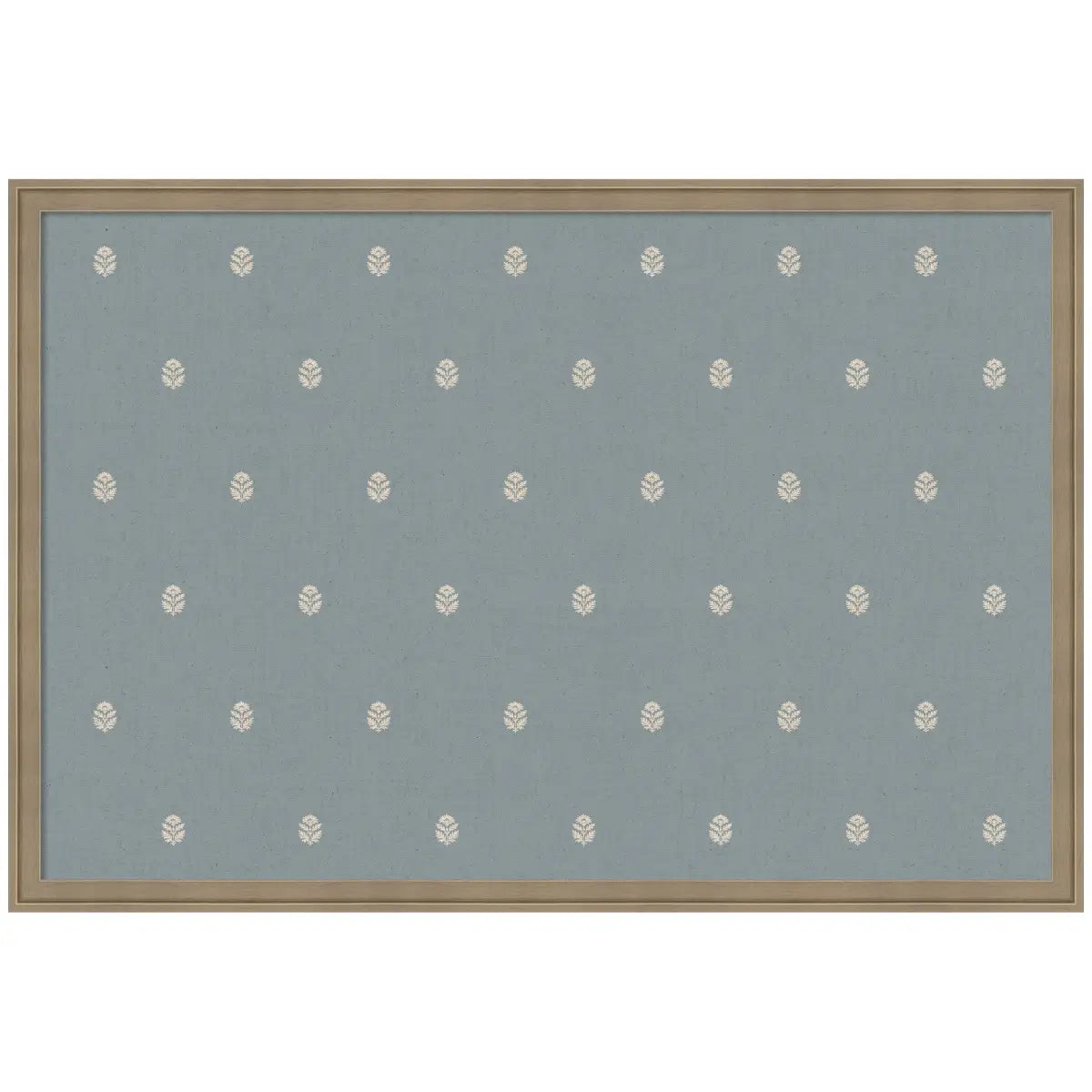 Bulletin Board - Blue Botanical Block Print - Pinboard - Florence Light Brown / 38x26 - kateandlaurel