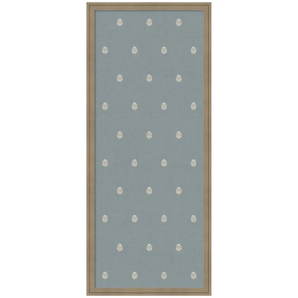 Bulletin Board - Blue Botanical Block Print - Pinboard - Florence Light Brown / 18x42 - kateandlaurel