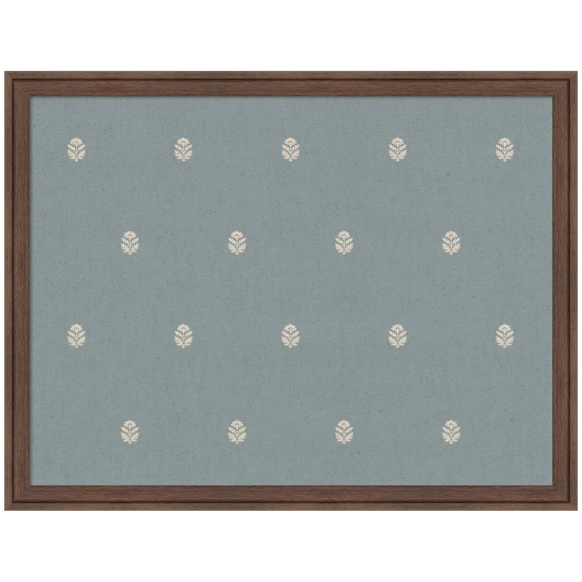 Bulletin Board - Blue Botanical Block Print - Pinboard - Florence Medium Brown / 26x20 - kateandlaurel