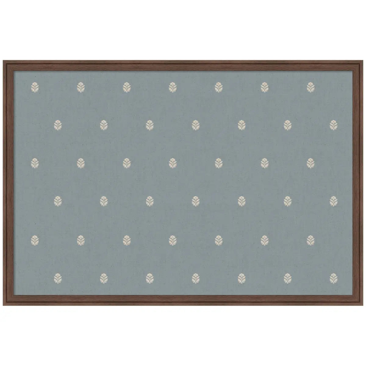 Bulletin Board - Blue Botanical Block Print - Pinboard - Florence Medium Brown / 38x26 - kateandlaurel