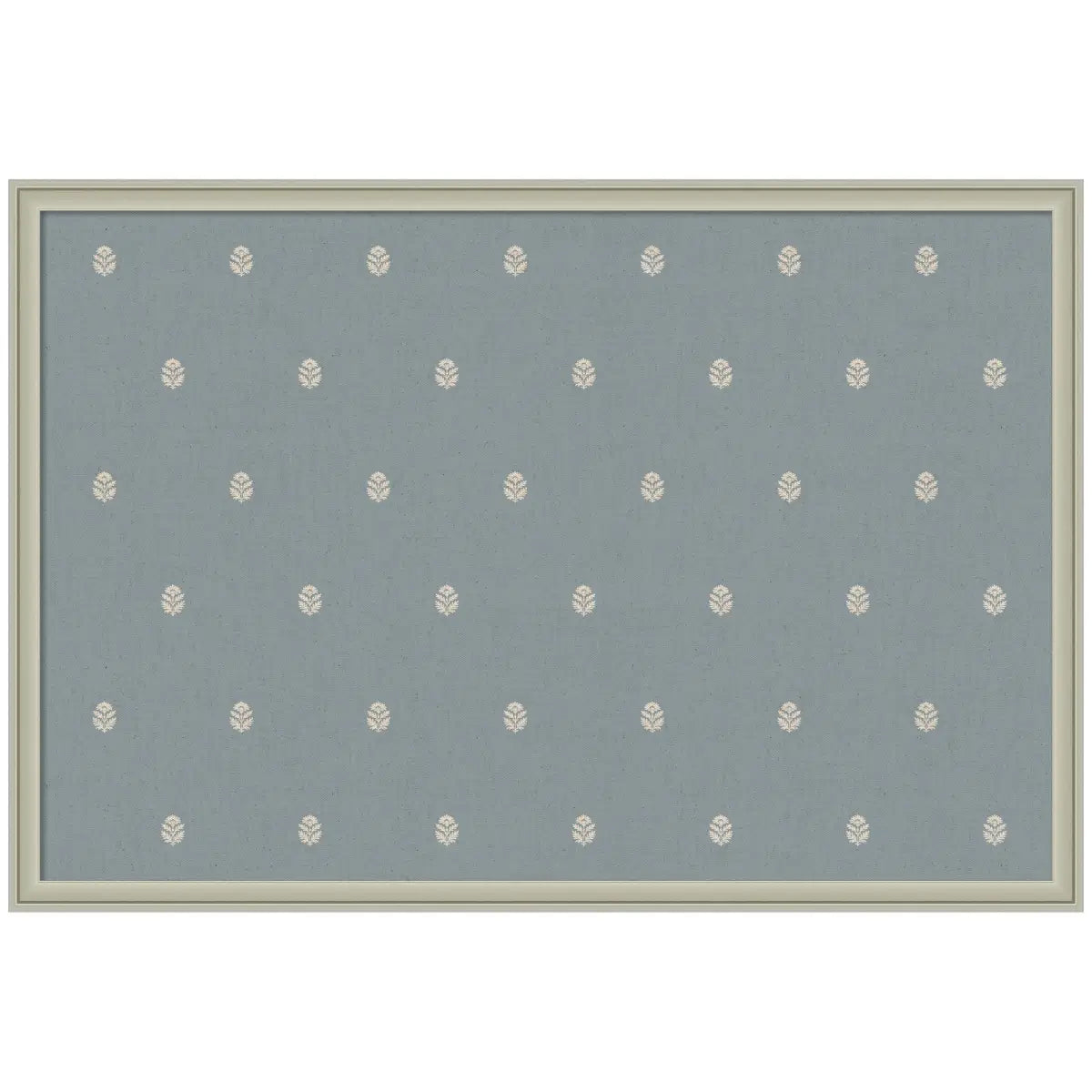 Bulletin Board - Blue Botanical Block Print - Pinboard - Florence Silver / 38x26 - kateandlaurel
