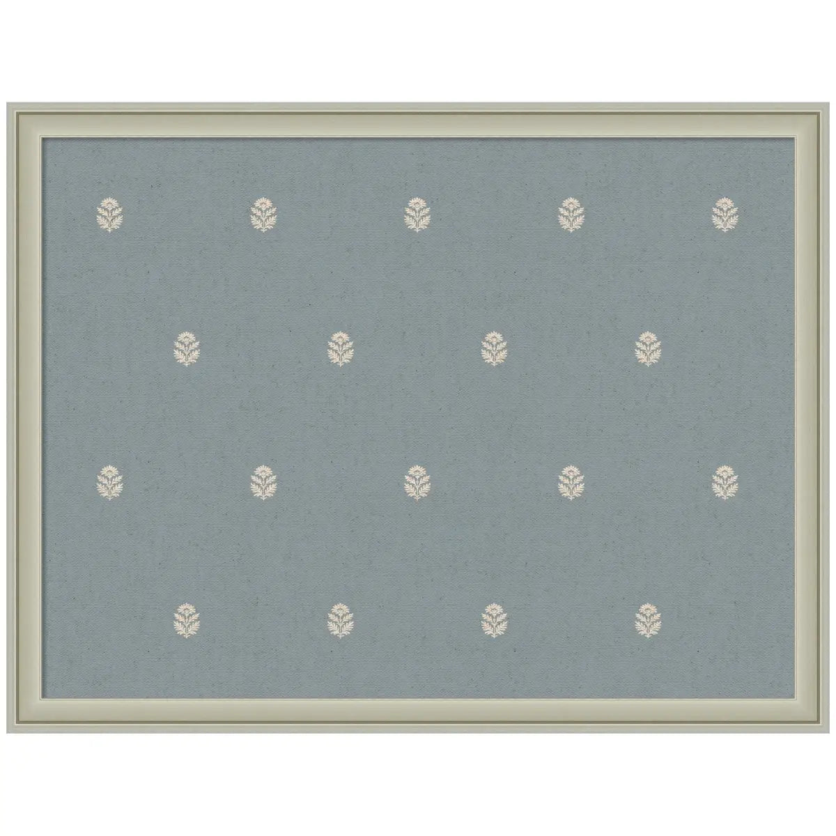 Bulletin Board - Blue Botanical Block Print - Pinboard - Florence Silver / 26x20 - kateandlaurel