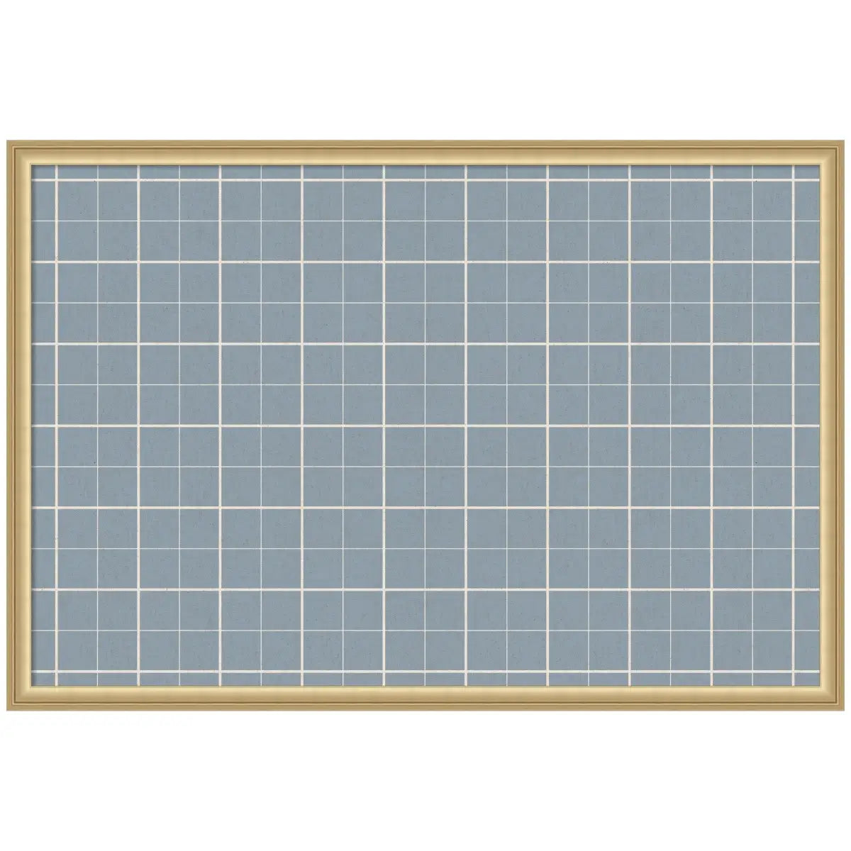 Bulletin Board - Framed Fabric Pinboard Light Blue Plaid - Wall Organization - Florence Gold / 38 x 26 - kateandlaurel