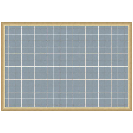 Bulletin Board - Framed Fabric Pinboard Light Blue Plaid - Wall Organization - Florence Gold / 38 x 26 - kateandlaurel