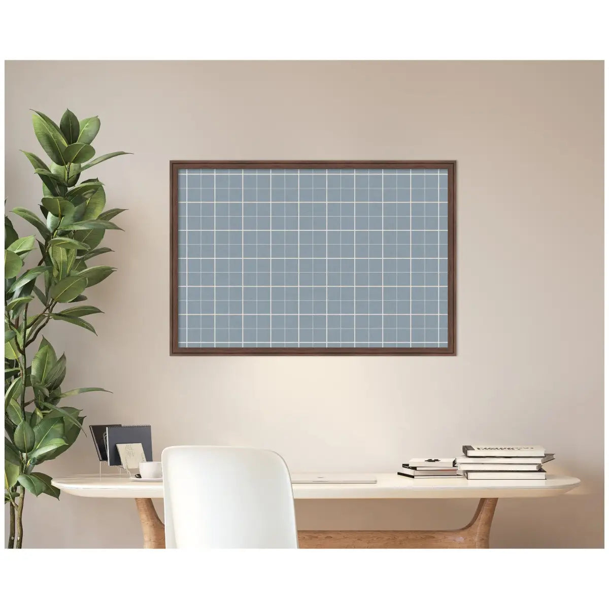 Bulletin Board - Framed Fabric Pinboard Light Blue Plaid - Wall Organization - kateandlaurel