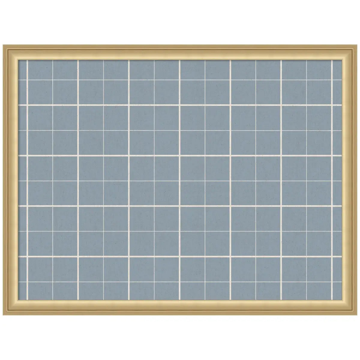 Bulletin Board - Framed Fabric Pinboard Light Blue Plaid - Wall Organization - Florence Gold / 26 x 20 - kateandlaurel