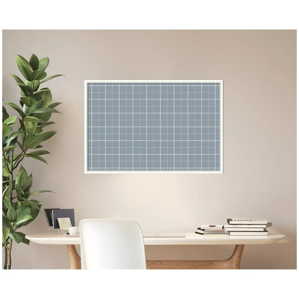 Bulletin Board - Framed Fabric Pinboard Light Blue Plaid - Wall Organization - kateandlaurel