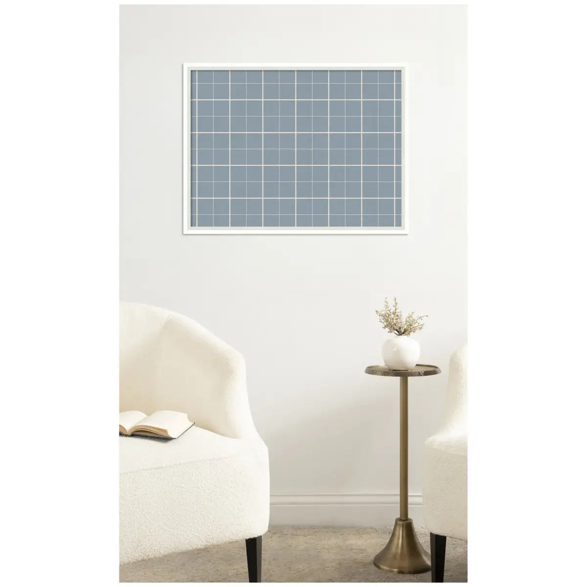 Bulletin Board - Framed Fabric Pinboard Light Blue Plaid - Wall Organization - kateandlaurel