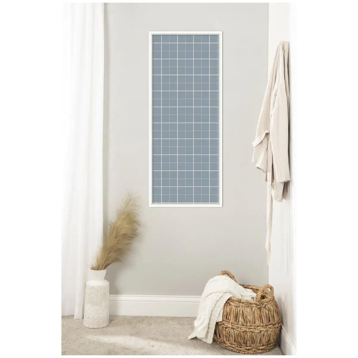 Bulletin Board - Framed Fabric Pinboard Light Blue Plaid - Wall Organization - kateandlaurel
