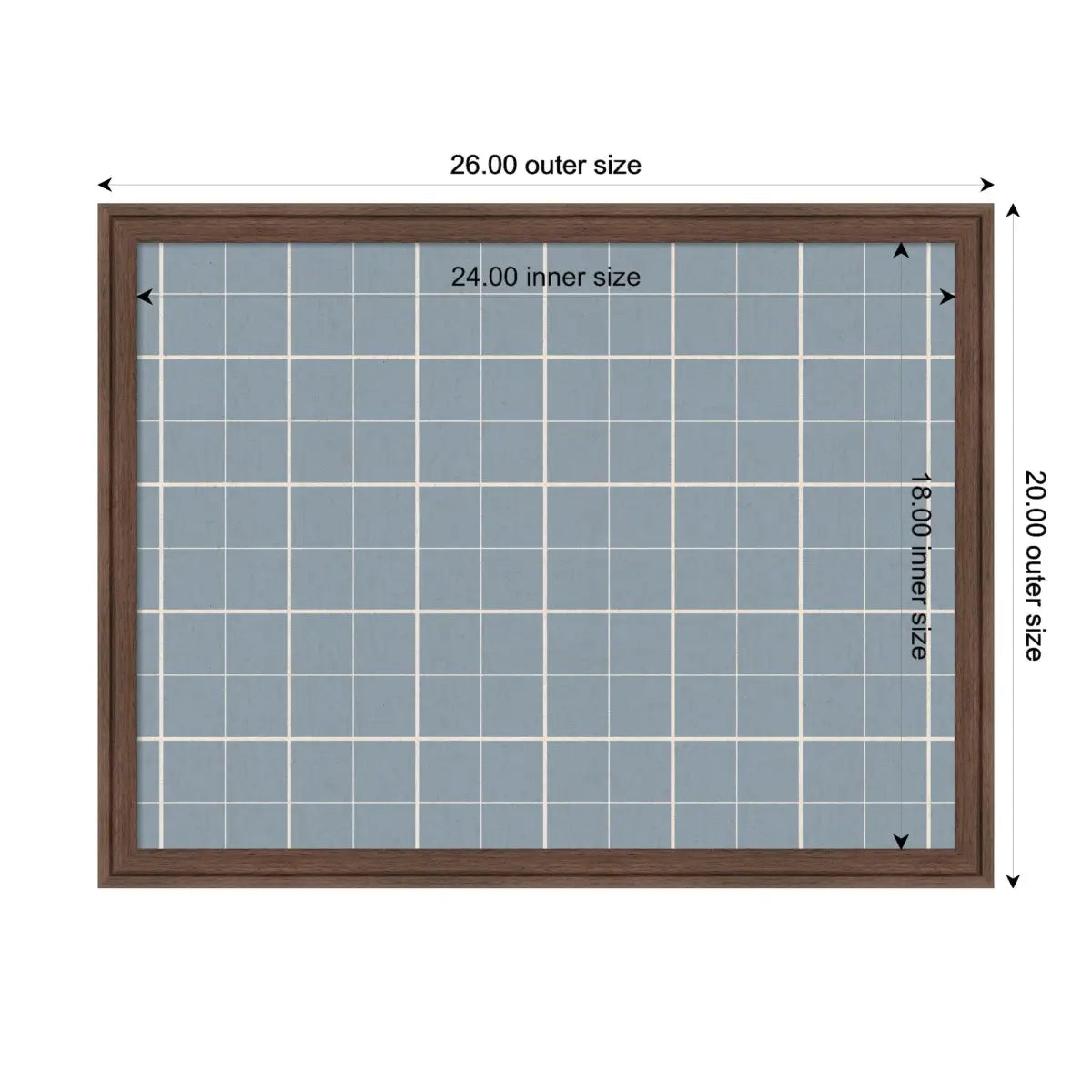 Bulletin Board - Framed Fabric Pinboard Light Blue Plaid - Wall Organization - kateandlaurel