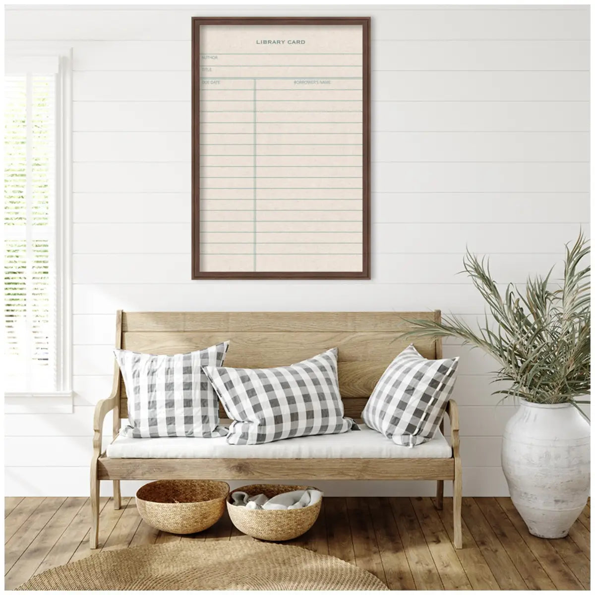 Bulletin Board - Framed Fabric Pinboard Linen Library Card - Wall Organization - kateandlaurel