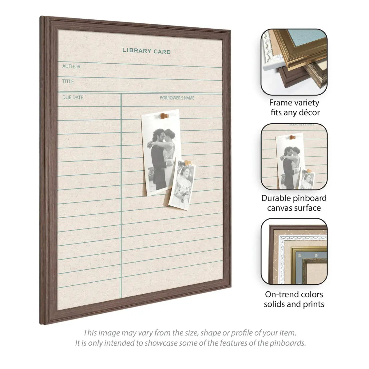 Bulletin Board - Framed Fabric Pinboard Linen Library Card - Wall Organization - kateandlaurel