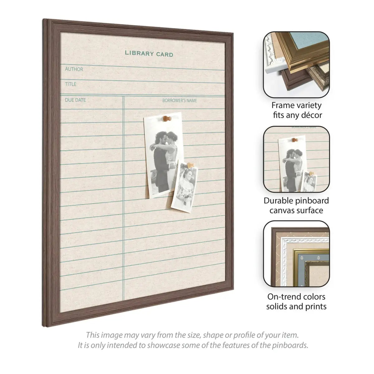 Bulletin Board - Framed Fabric Pinboard Linen Library Card - Wall Organization - kateandlaurel