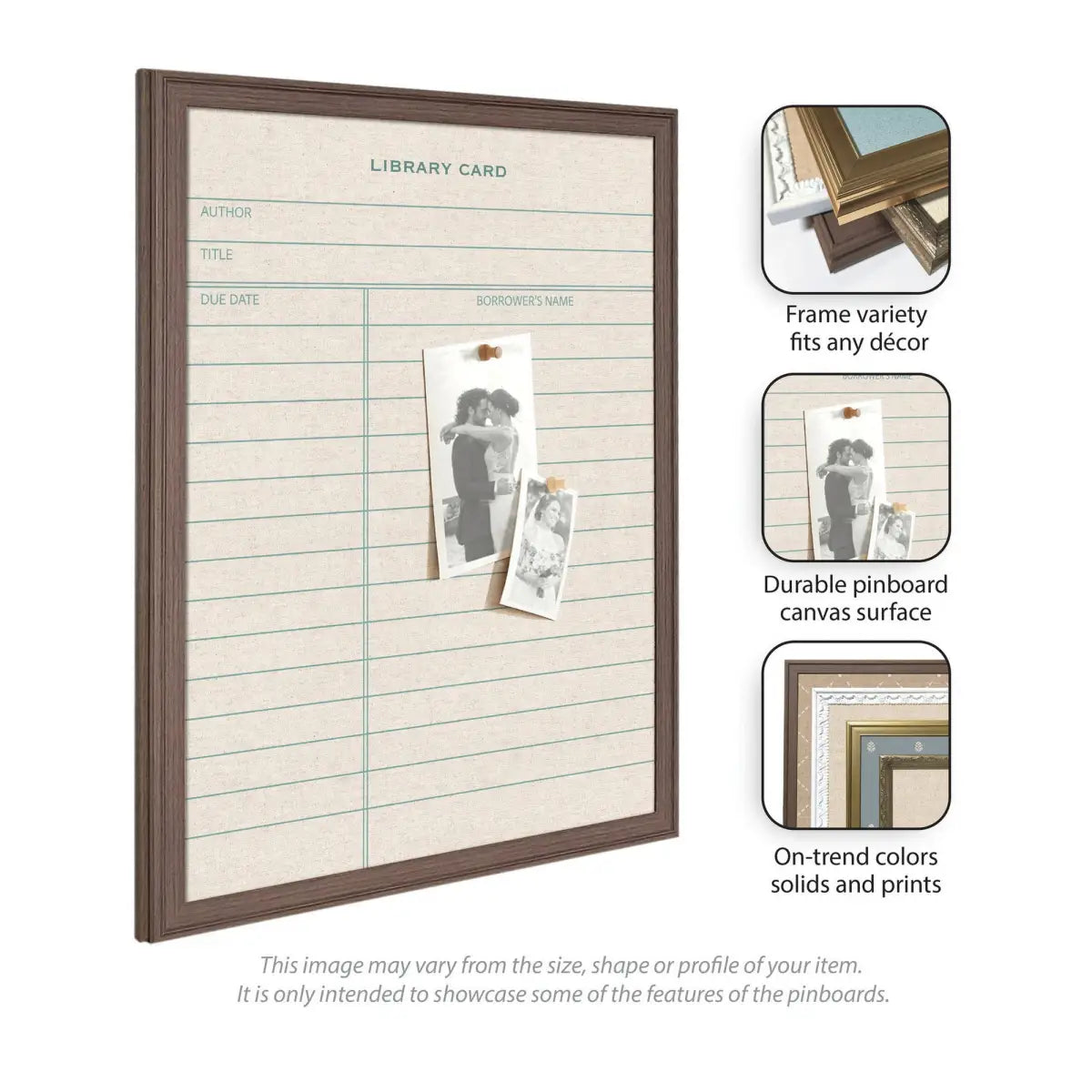 Bulletin Board - Framed Fabric Pinboard Linen Library Card - Wall Organization - kateandlaurel