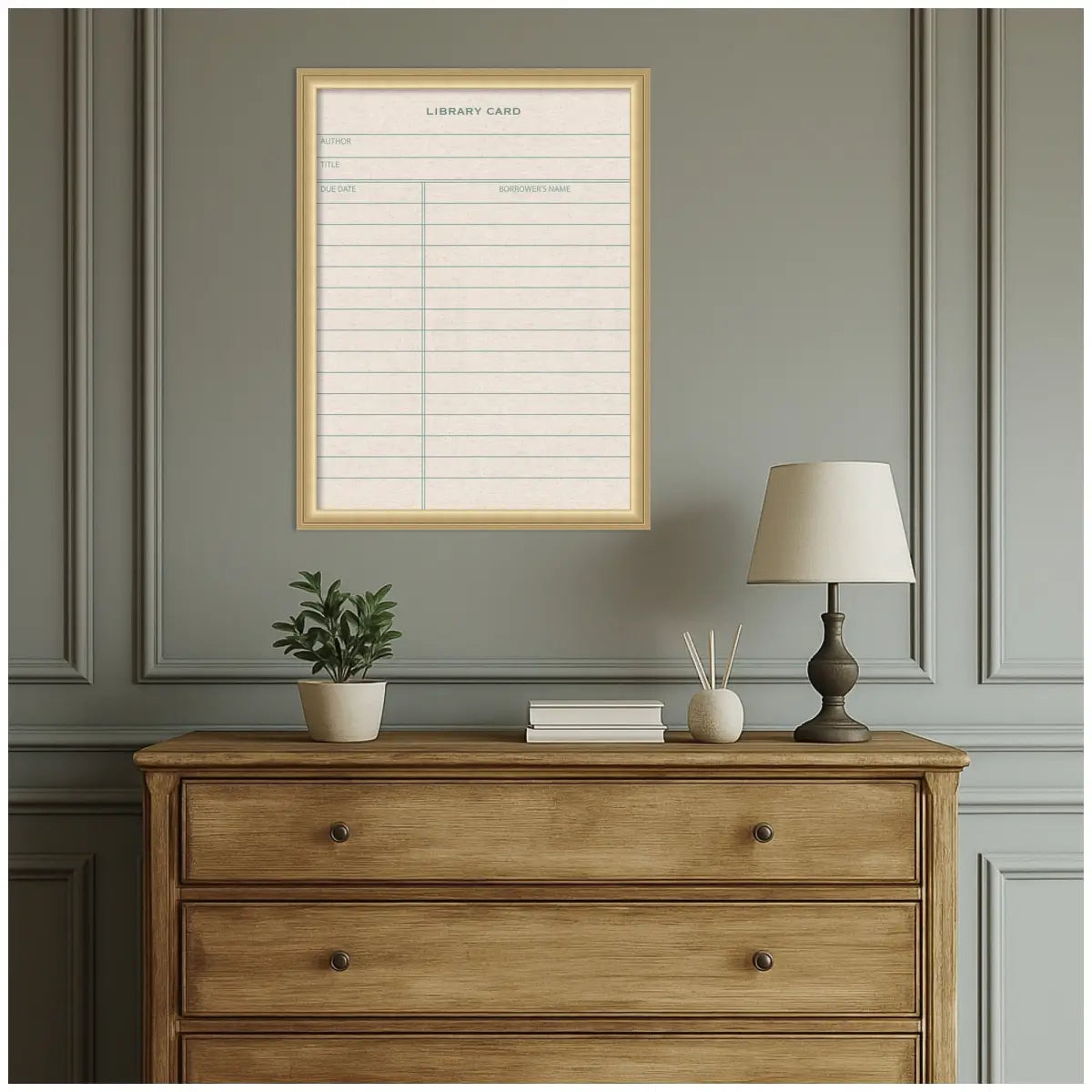 Bulletin Board - Framed Fabric Pinboard Linen Library Card - Wall Organization - kateandlaurel
