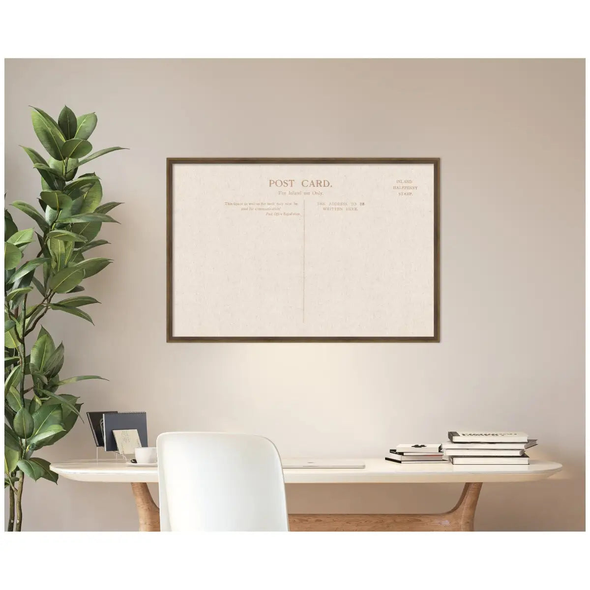 Bulletin Board - Framed Fabric Pinboard Linen Vintage Post Card - Wall Organization - kateandlaurel