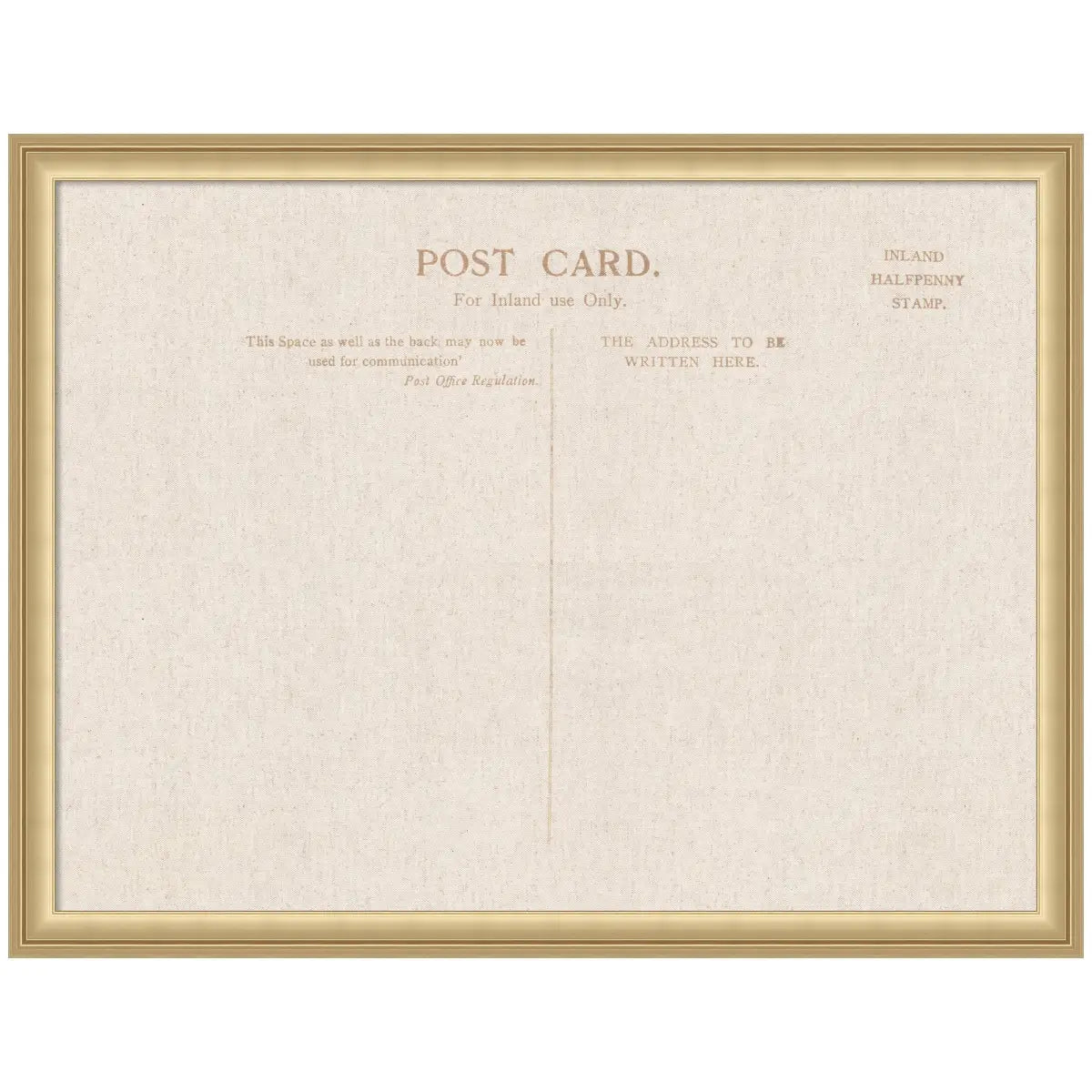 Bulletin Board - Framed Fabric Pinboard Linen Vintage Post Card - Wall Organization - Florence Gold / 26 x 20