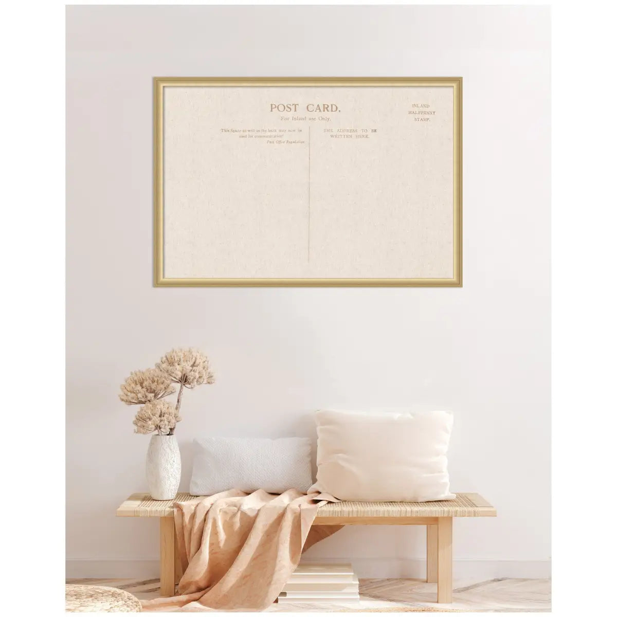 Bulletin Board - Framed Fabric Pinboard Linen Vintage Post Card - Wall Organization - kateandlaurel