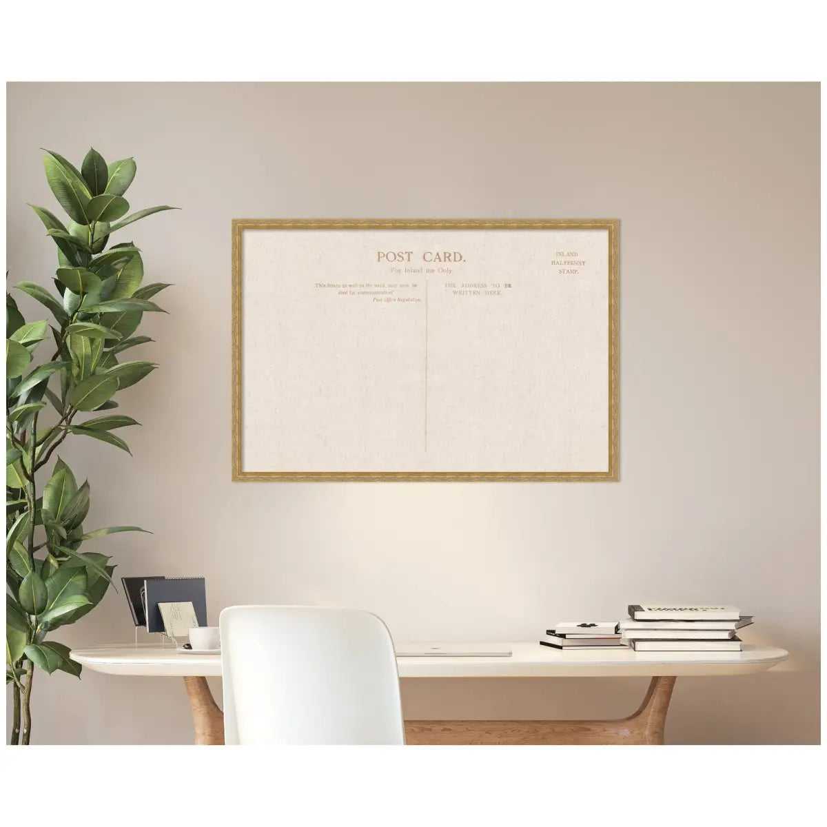 Bulletin Board - Framed Fabric Pinboard Linen Vintage Post Card - Wall Organization - kateandlaurel