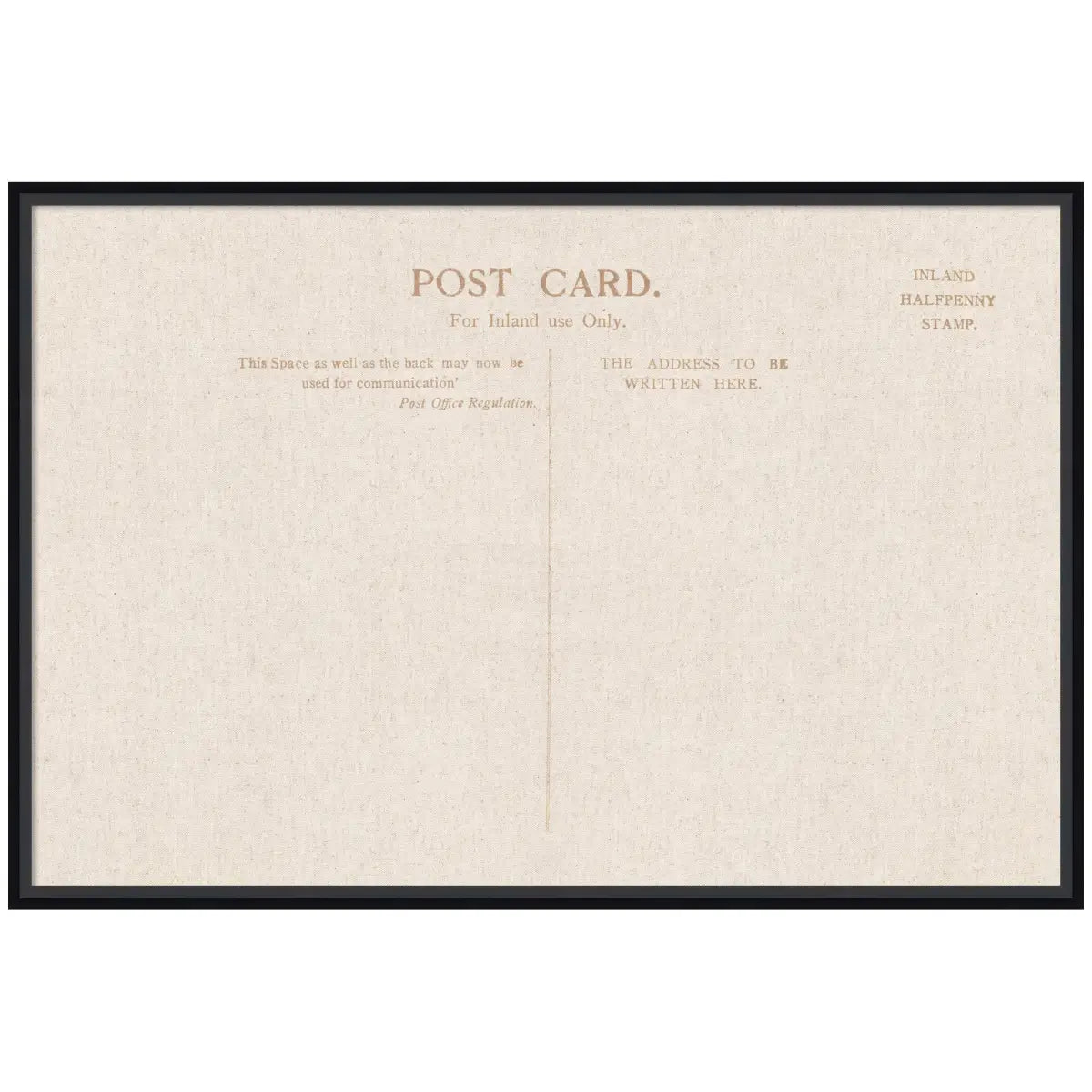 Bulletin Board - Framed Fabric Pinboard Linen Vintage Post Card - Wall Organization - Lucie Black / 37 x 25