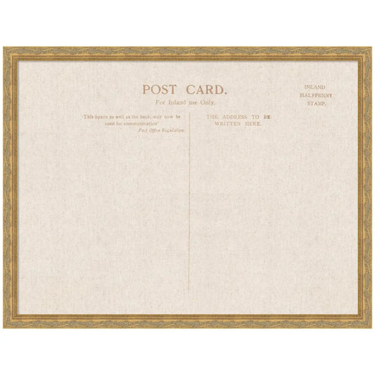 Bulletin Board - Framed Fabric Pinboard Linen Vintage Post Card - Wall Organization - Mila Dark Gold / 26 x 20