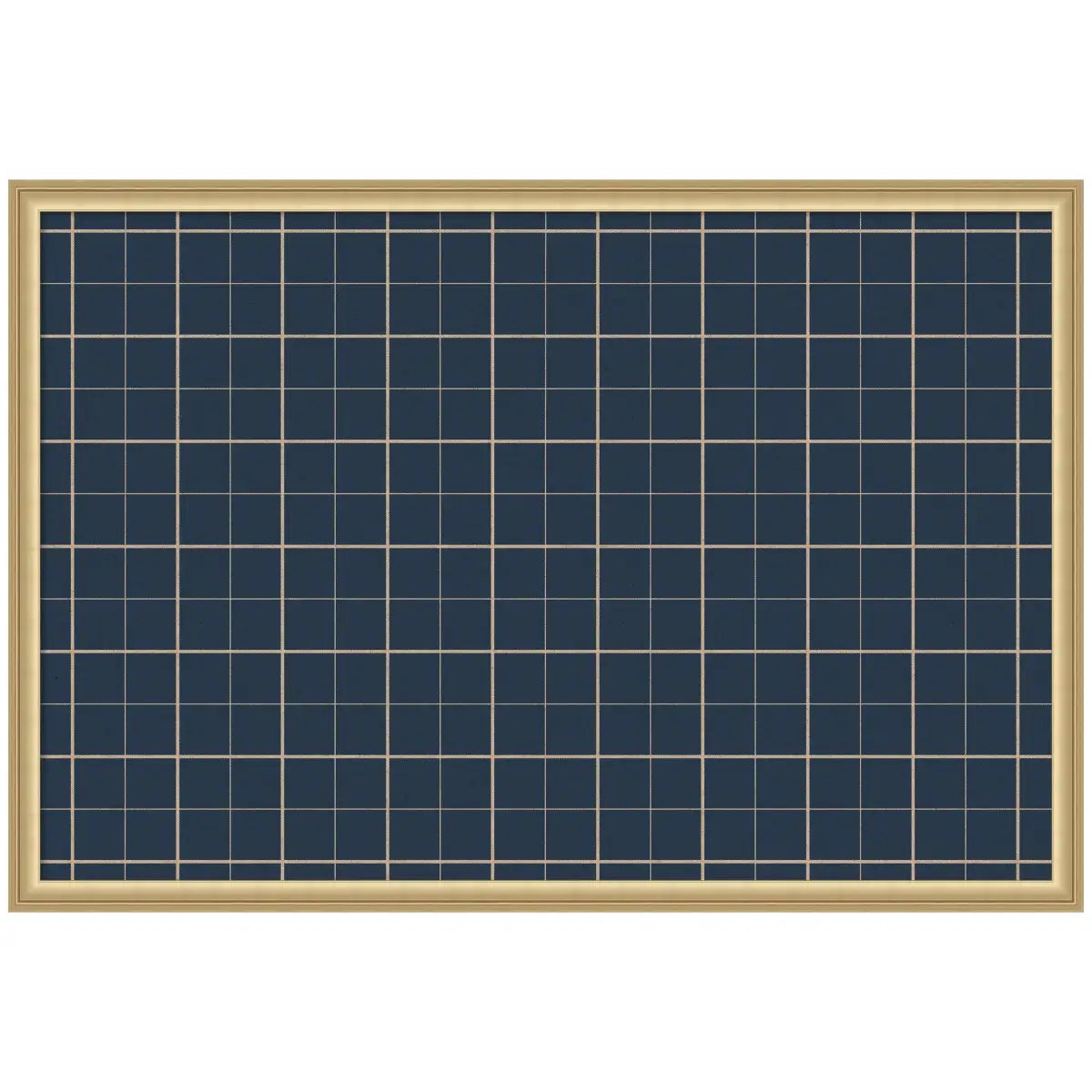 Bulletin Board - Framed Fabric Pinboard Navy Blue Plaid - Wall Organization - Florence Gold / 38 x 26 - kateandlaurel