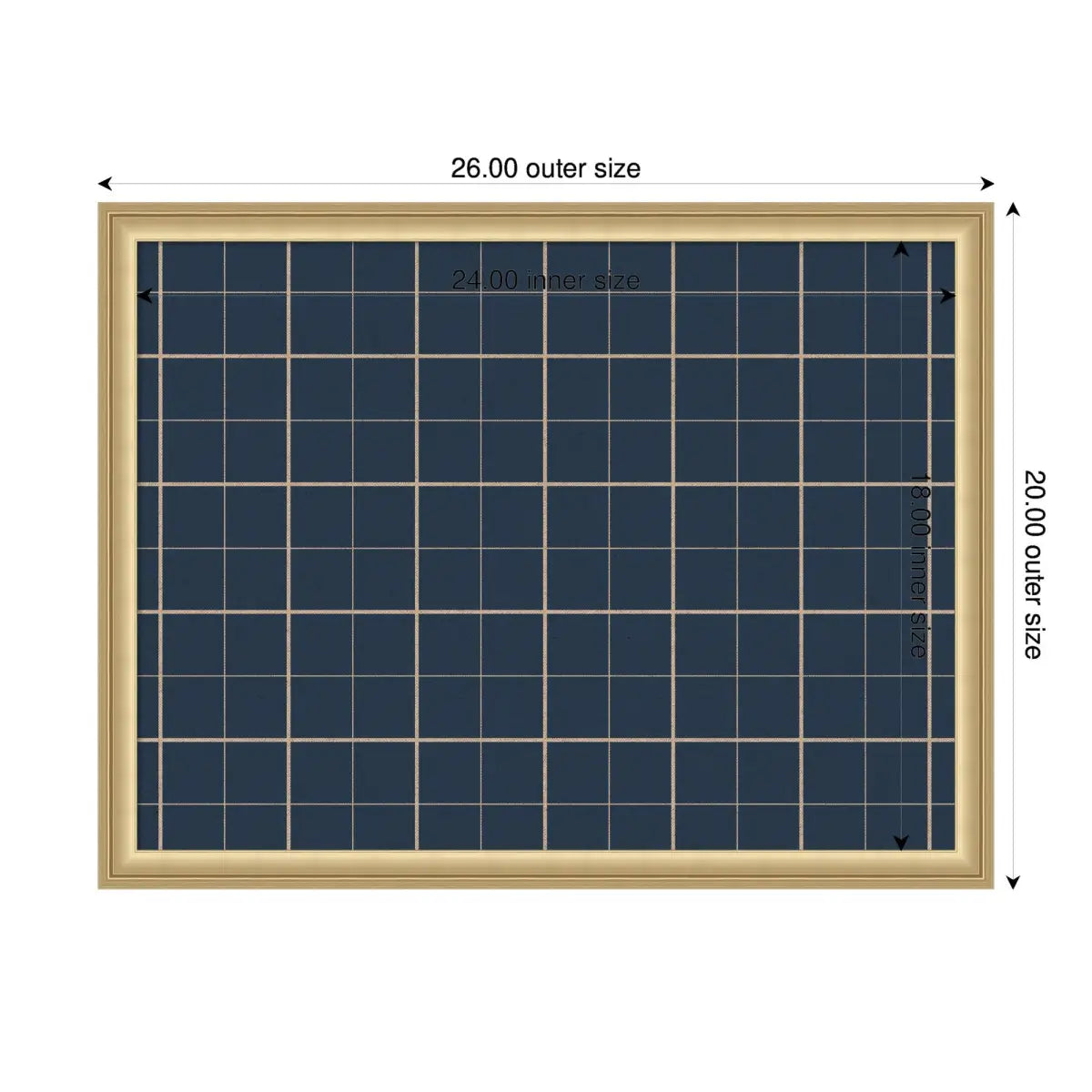 Bulletin Board - Framed Fabric Pinboard Navy Blue Plaid - Wall Organization - kateandlaurel