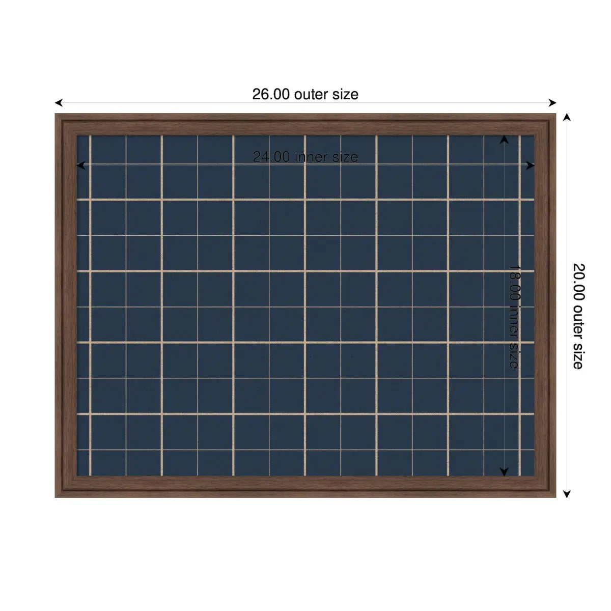 Bulletin Board - Framed Fabric Pinboard Navy Blue Plaid - Wall Organization - kateandlaurel