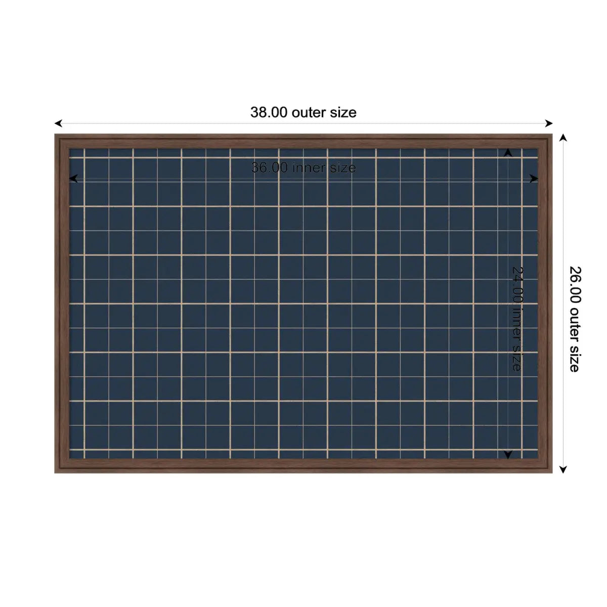 Bulletin Board - Framed Fabric Pinboard Navy Blue Plaid - Wall Organization - kateandlaurel
