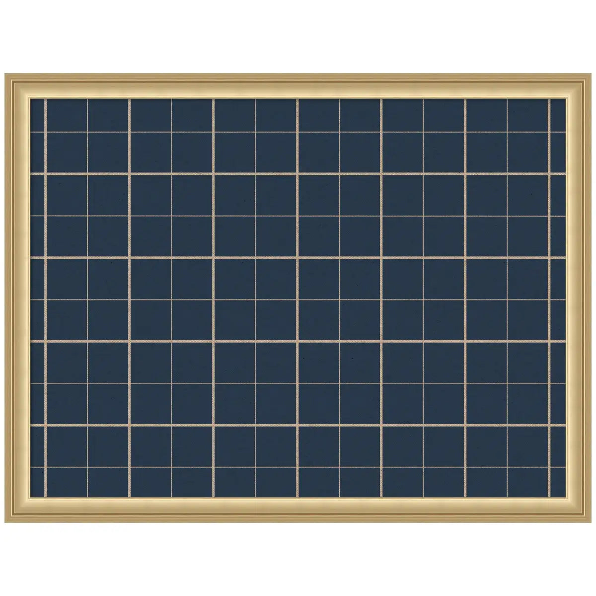 Bulletin Board - Framed Fabric Pinboard Navy Blue Plaid - Wall Organization - Florence Gold / 26 x 20 - kateandlaurel
