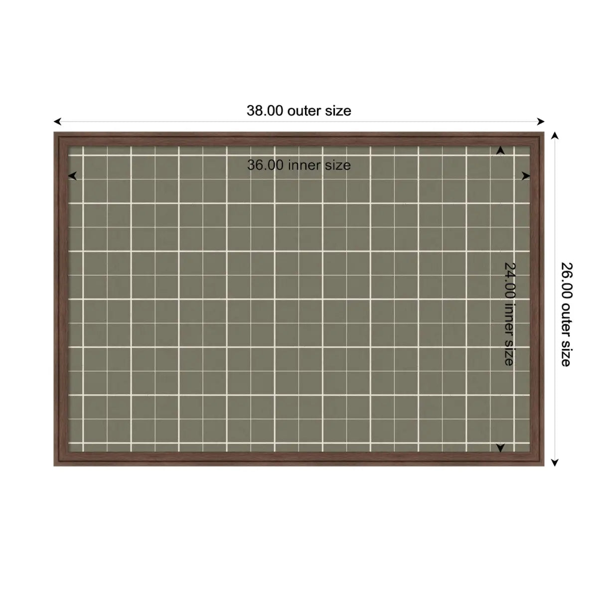 Bulletin Board - Framed Fabric Pinboard Sage Green Plaid - Wall Organization - kateandlaurel