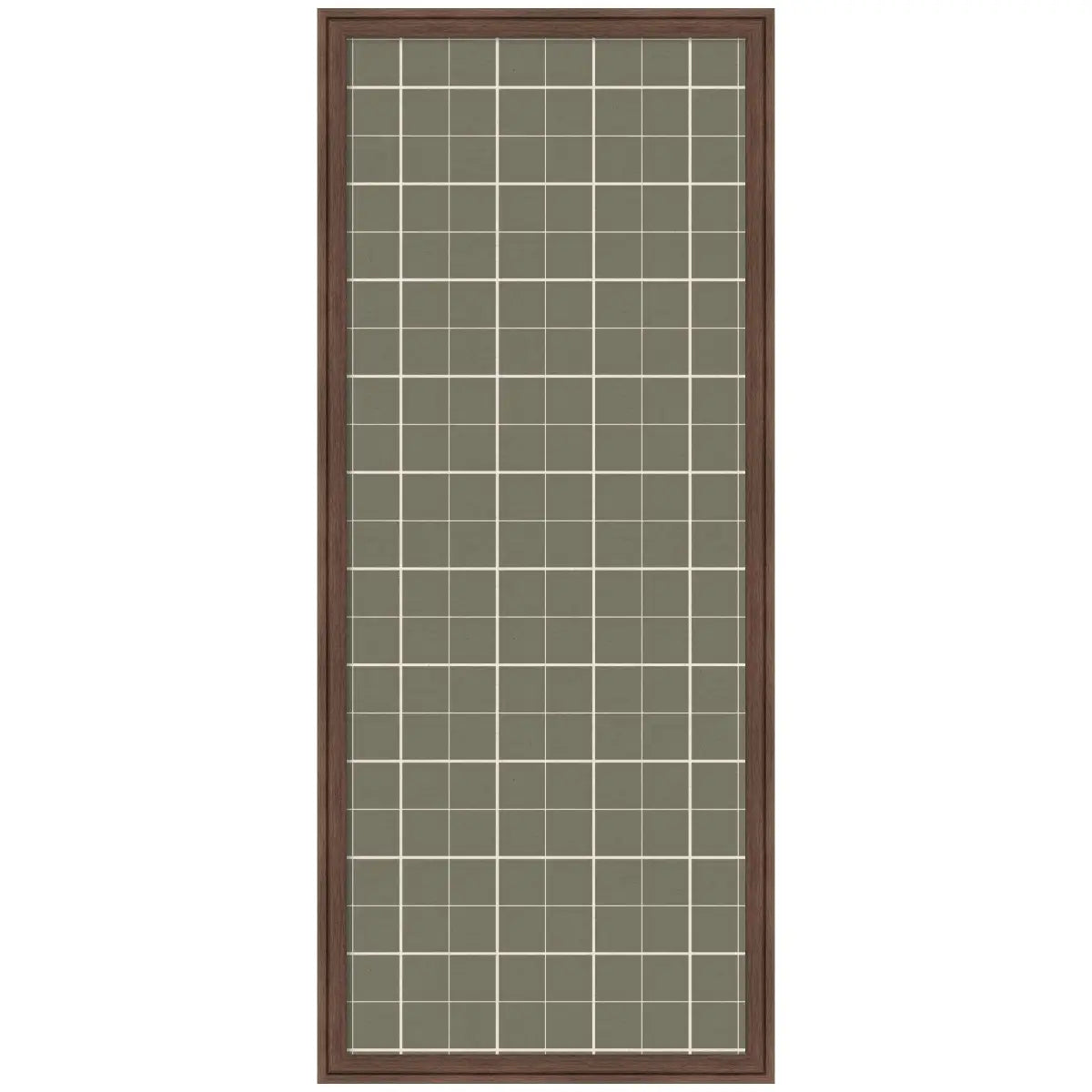 Bulletin Board - Framed Fabric Pinboard Sage Green Plaid - Wall Organization - Florence Medium Brown / 18 x 42