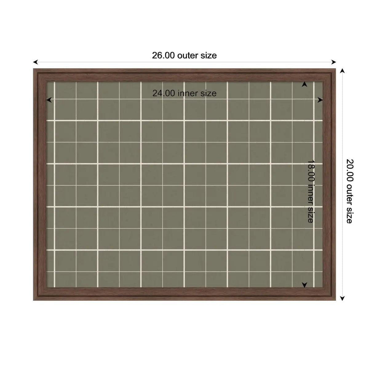 Bulletin Board - Framed Fabric Pinboard Sage Green Plaid - Wall Organization - kateandlaurel