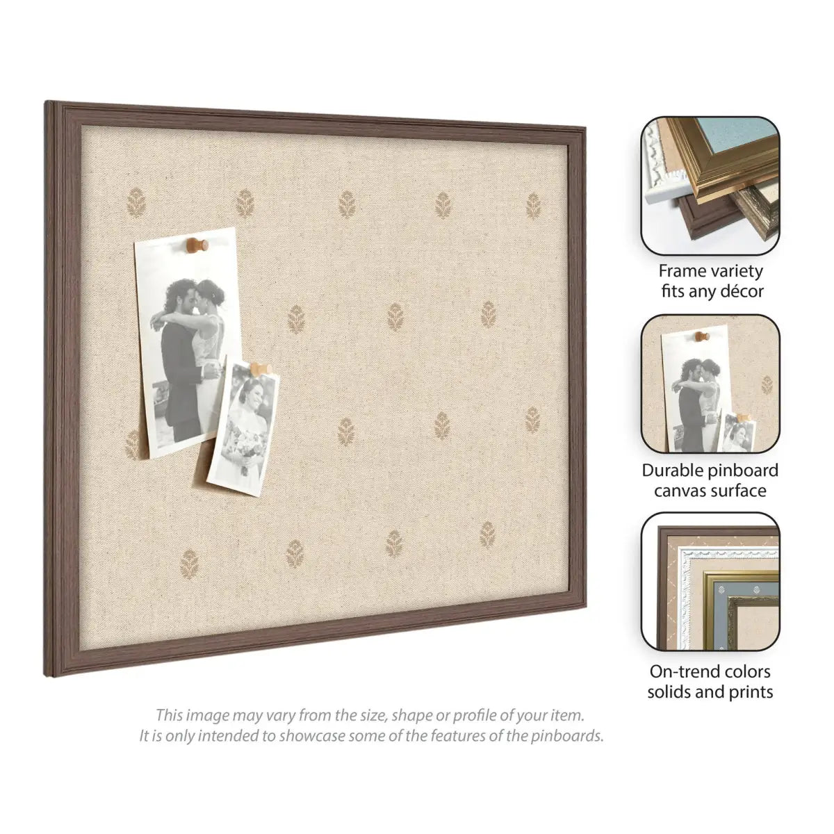 Bulletin Board - Pinboard Beige Botanical Block Print - kateandlaurel