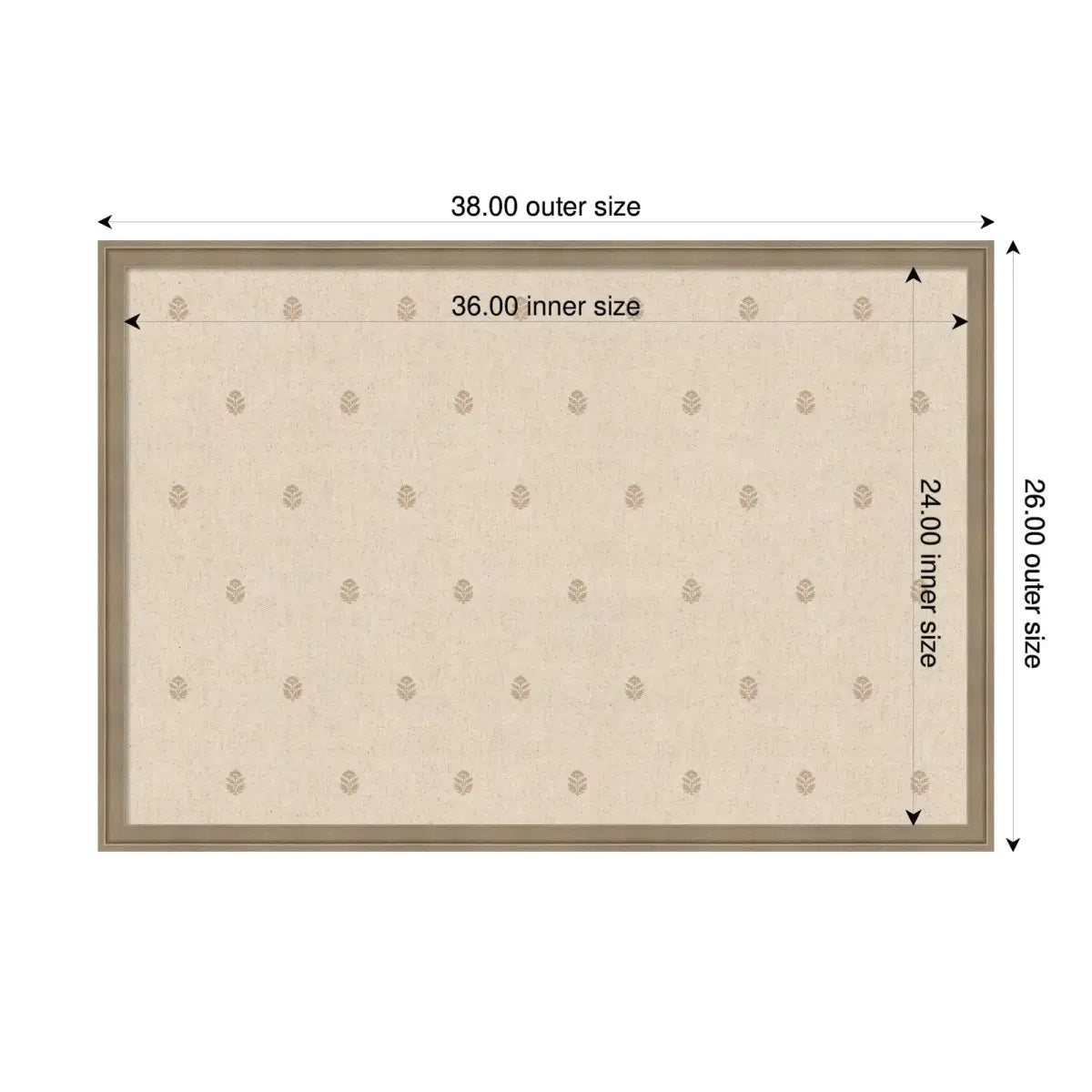 Bulletin Board - Pinboard Beige Botanical Block Print - kateandlaurel
