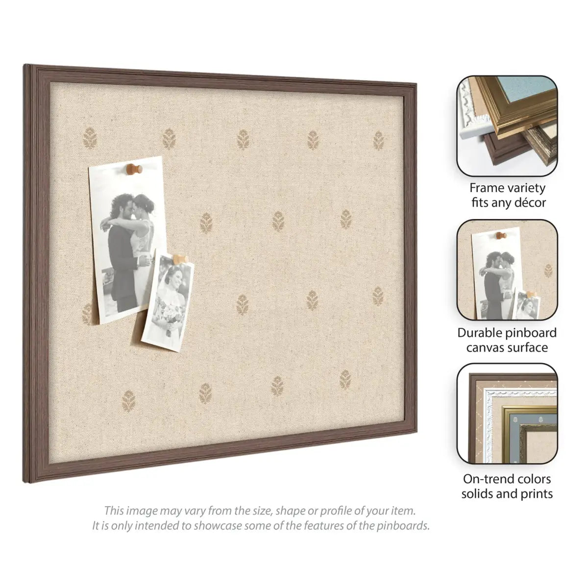 Bulletin Board - Pinboard Beige Botanical Block Print - kateandlaurel