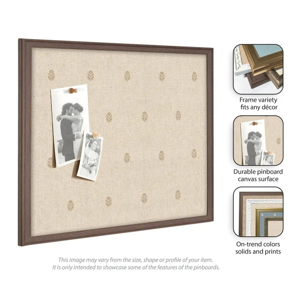 Bulletin Board - Pinboard Beige Botanical Block Print - kateandlaurel